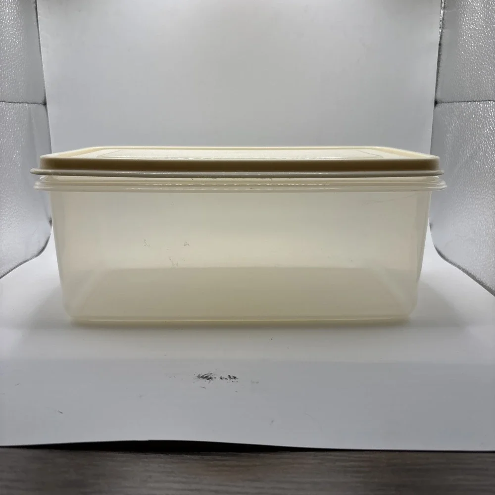 Rubbermaid Servin Saver Ice Cream Bread Container Almond Lid #9 12 Cup Rectangle